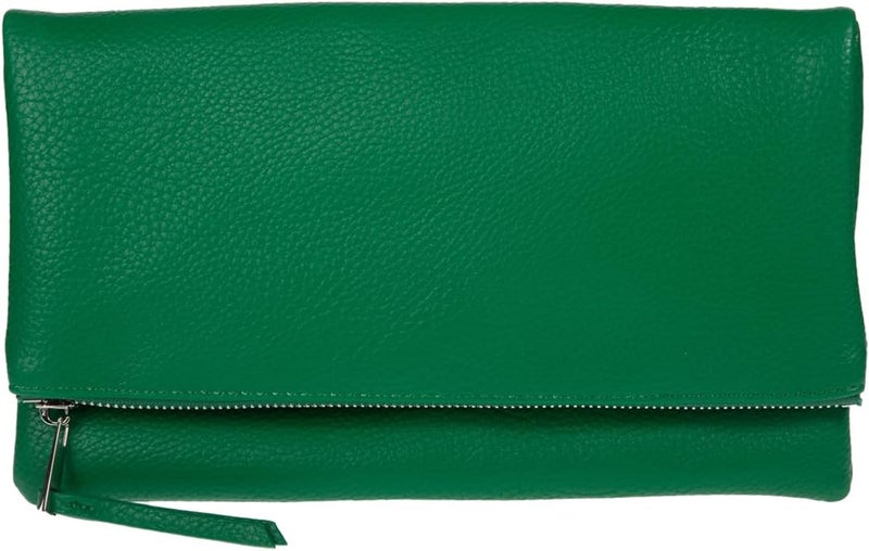JNB Women's Faux Leather Zipper Foldover Clutch Purse with Tassel - Image 1